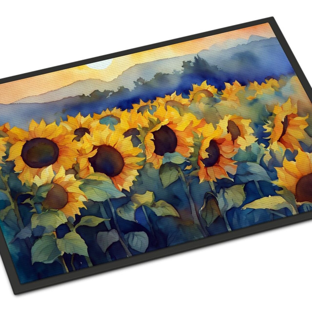 Edge Collections - 18" x 27" - Multicolor - Sunflowers Doormat Non-Slip, Washable - 1 Piece